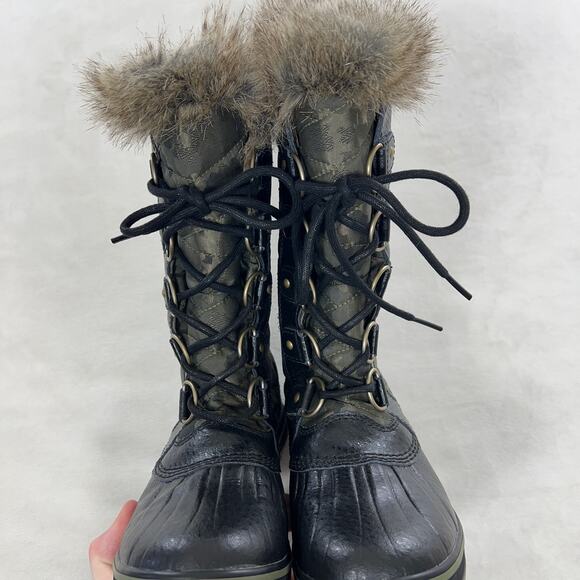 Sorel Tofino II Winter Snow Boot Green Camo with Faux Fur Waterproof US 6.5 - Picture 5 of 6